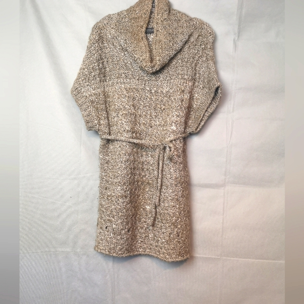 Y2k Vintage Yigal Azrouel Wool Knit Tweed Vest Tunic or Mini Sweater Dress